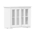 Sideboard Buffet Cupboard Cabinet Glass Sliding Door Storage White