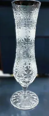 Czech bohemia crystal glass - Cut crystal vase 21cm/8" II.