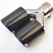 Stainless steel four exhaust pipes, 1PC Glossy Straight Carbon Stainless Steel Dual tip Equal Length Muffler Tip End tail Middle Purple Exhaust Tip(70-101)