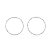 Sterling Silver Sleeper Facet 16mm Earrings
