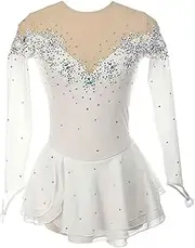 [Zagitova] Ice Figure Skating Dress for Girls with Shiny Rhinestone Women Patchwork Applique Competition Dance Outfit