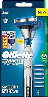 Gillette Mach3 Turbo Razor 1 Handle + 6 Cartridges