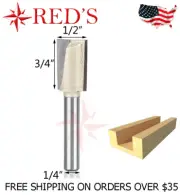 Tideway Carbide Pro LC01060804 1/2" Dia Bottom Cleaning 1/4" shank router bit