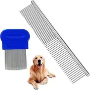Lice Comb, Flea Comb, Pack of 2 Lice Comb, Metal Teeth Lice Comb, Tick Comb, Cat Dog Flea Comb, Nit Comb, Lice Comb for Care and Removal of Dandruff or Lice Lice, Express Lice Agent