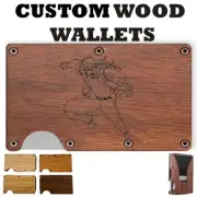 Wood Wallet Minimalist Laser Engraved with Fatal Fury