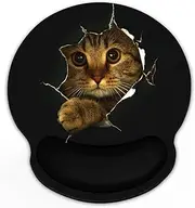 AUDIMI Mouse Pad with Wrist Rest Support Mouse Mat Non-Slip Rubber Base for Laptop PC Office Working Gaming (Cat)