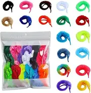 60 Pcs Magic Twisty Worm Wiggly Twisty Fuzzy Worms on a String Magic Worm Toys for Party Supplies,12 Colors