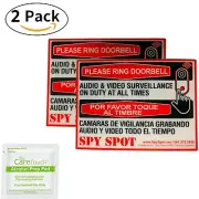 Set of 2 Vinyl Nest Ring Video Doorbell Decal Stickers Weatherproof Spy Spot