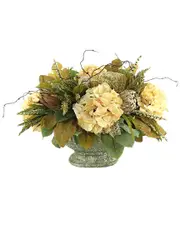 Creative Displays Beige and Cream Fall Arrangement ft Hydrangea and Protea