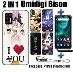 2 合 1 適用於 UMIDIGI BISON 手機殼,帶弧形陶瓷屏幕保護膜 BTS 設計