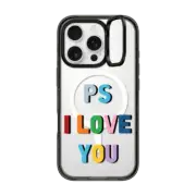 iPhone 16 Pro Impact Ring Stand Case MagSafe Compatible PS I Love You Rainbow Shadow Transparent
