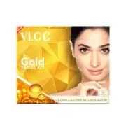 VLCC Gold Facial Kit, Bright & Glowing Skin - 60g | for a Luminous Glow (2 Packs