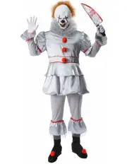 [Boutique Retailer Costumes] Stephen King's It Pennywise Evil Clown Halloween Costume Party Outfit in Multi