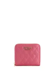 GUESS Women's Pink Logo Yarmilla Small Zip Wallet