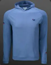 Scotty Cameron Peter Millar Scotty Bulldog Performance Hoodie (Medium, Blue)