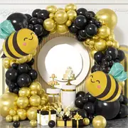 Black And Gold Balloon Set Arch Suitable For Large Party Birthday Party Wedding Bee Festival Metallic Gold Balloon