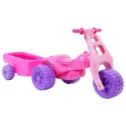 Avoca Pink Kids/Junior/Toddler ATV Push Kick Trike w/ Trailer 1-3y Ride-On Toy