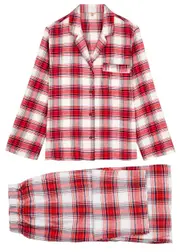 Eberjey Tartan Flannel Pyjama set - Red L (UK 14 / L)