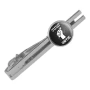 Poor Spellers of World Untie Unite Round Tie Bar Clip Clasp Tack Silver