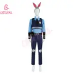 全新 ZOOTOPIA ZOOTROPOLIS JUDITH LAVERNE HOPPS 警察制服角色扮演服裝上衣背心褲