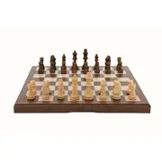 Dal Rossi Walnut Inlaid Finish Folding Chess Set 38cm Board
