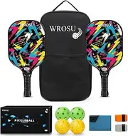 Carbon Fiber Pickleball Paddles Set of 4 or 2 Rackets,USAPA Approved Carbon Fiber Surface Pickle Ball Equipment Sets PP Honeycomb Core Pickleball Rackets & Accessories for Men,Women,Kids,Adults