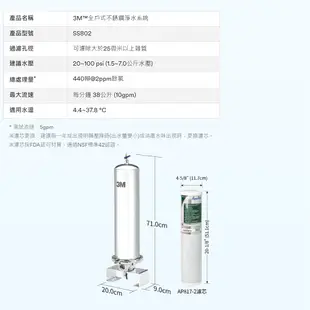 【3M】AP817-2全戶替換濾心 SS802全戶式不鏽鋼淨水系統濾芯 全戶式水塔過濾專用濾心 AP8172 活性碳濾芯