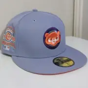 CHICAGO CUBS NEW ERA 59FIFTY 5950 SIDE PATCH FITTED HAT CAP SIZE 7 PURPLE