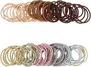 HONMEET 2 Pack Hair Tie Storage Box No Damage Soft Polyester Hair Ties Scrunchies for Ponytail Holders for Girls
