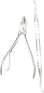 Set of Silver Nails Plier Clipper Scissors Dead Skin Removal Tool and Rasp