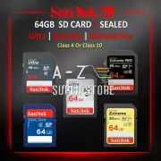 SanDisk SD CARD 64GB Ultra Extreme or Pro Fast Memory Class 4/10 Photo Camera 4k