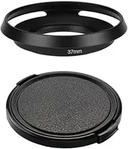 Metal 37mm Lens Hood & Lens Cap Compatible for Olympus E-M10 Mark III E-PL7 with Zuiko 14-42mm Lens, Compatible for LUMIX G 12-32mm Lens (1+1 Pack)