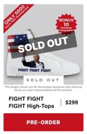 TRUMP SHOE- FIGHT FIGHT FIGHT High-Tops (Size M13/W14.5) IN HAND - *SHIPS TODAY*