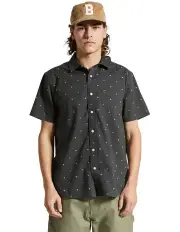 [Brixton] Charter Print Short Sleeve Woven in Black
