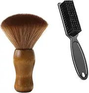 Barber Neck Dusting Brush Professional Barber Hair Cutting Cleaning Brush Styling Tool Large Barber Cleaning Brush Styling Tool (Neck Brush + Black Brush) Suitable for all Hair Types