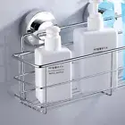 Shower Caddy Shelf Stainless Steel Suction Cup Organizer Shelf No Drilling Rack♞