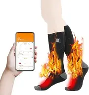 [Generic] Daseeme Electric Heated Socks for Men Women APP Control Heating Socks Battery Power Winter Warm Socks Feet Warmer for Cold Weather Camping Skiing Hiking Cycling