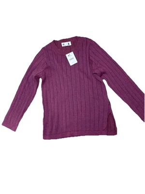Cotton:On Kids Girls Julia Lurex Knit Top Vintage Berry Sparkle Size 8 new NWT