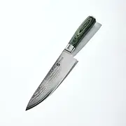 [HexClad] Chef's Knife, 8-Inch Japanese Damascus Stainless Steel Blade, Pakkawood Handle