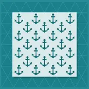 Anchors Pattern Stencil – Nautical, Repeating, Ocean, Sea, Beach, Marine Decor