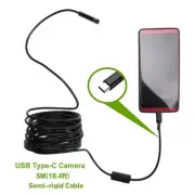 5M 8 Adjustable LED Waterproof USB-C Borescope Snake Inspection Camera Android
