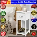 Artiss Bedside Tables Drawers Side Table Cabinet Nightstand White Vintage Unit