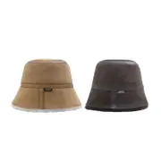 AUSTRALIAN SHEPHERD® Fluffy Sheepskin Wool Bucket Patchwork Hat - Chestnut / L