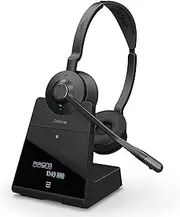 Jabra Engage 75 SE Wireless Stereo Headset - Advanced Noise Cancelling Mic - DECT Security Military Grade Encryp 150m Range + Bluetooth On Ear Headphones - ClearVoice Crystal Clear Calls 13hr Battery