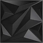 Art3dwallpanels PVC 3D Wall Panel Diamond for Interior Wall Décor in Black, 19.7" x 19.7" Wall Decor PVC Panel, 3D Textured Wall Panels, Pack of 12 Tiles