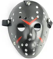 Boolavard Horror Halloween Costume Hockey Mask Party Cosplay Props (Black)