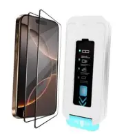 【2025 Upgraded】2 Pack HD Combo Screen Protector iphone 15 Pro Max Clear Glass
