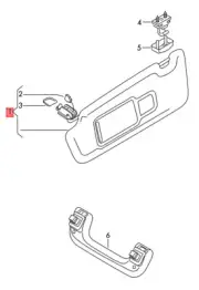 Genuine AUDI Q5 Sun Visor With Mirror Cover 8K0857552Q25M