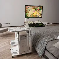 在飛比找樂天市場購物網優惠-可升降懶人電腦桌新款懸掛式臺式電腦桌家用床邊桌可移動租戶桌子