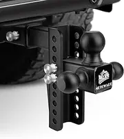 METOWARE Trailer Hitch, Drop Hitch Fits 2-Inch Receiver, Tow Hitch with 8-Inch Drop, 12,500 LBS, Tri-Ball (1-7/8", 2", 2-5/16") Truck Trailer Hitch Receiver with Double Anti-Theft Pins Locks